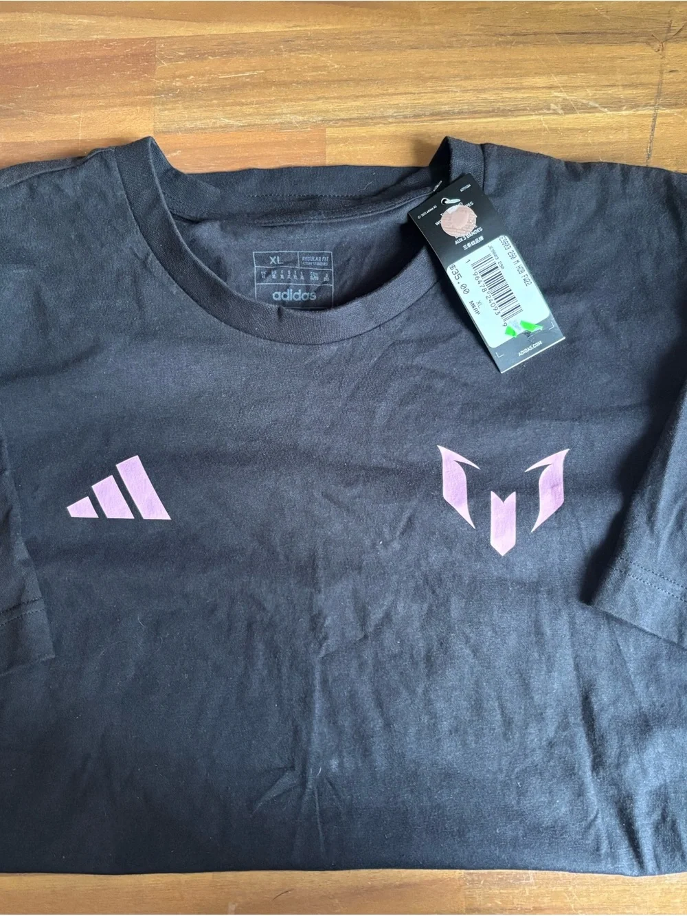 Adidas Bienvenido a Miami Tee in Black with Pink and White Graphics